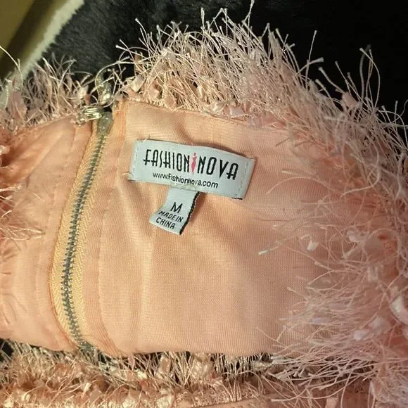 Fashion Nova faux fur fringe tube top. Size medium. - Picture 6 of 6